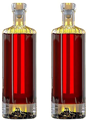 FEMUN,wine bottles,glass bottles,empty wine bottles,glass bottles with lids,decanters for alcohol,wine decanter,whiskey decanter - Pack of 2,with lid,16.9oz(500ml) - Suitable for wine,whisky,brandy