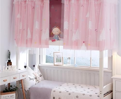 XGOPTS Mädchen Hochbett Bettvorhang Kinder Betthimmel Kura Bett Bettvorhang Verdunklung Studentenwohnheim Schlafzelt Staubdicht Etagenbett PrivatsphäreSchutz Bett Gardine Kinderzimmer 1.35x2m 1/2 Pcs