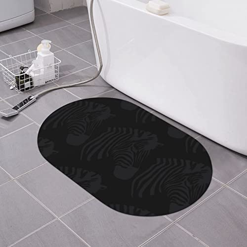 KOOLR Badematte mit Zebramuster, rutschfest, saugfähig, schnell trocknend, Kieselgur Duschmatte für die Badewanne, Badezimmer-Bodenmatte, 40,6 x 61 cm