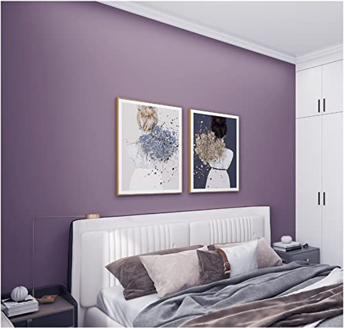 Morado Papel pintado no tejido Simplicidad Moderna Color Sólido Papel pintado Moteado Papel De Pared Dormitorios Salón Hotel Fondo De Tv Elegante Moderno Decor Murales 0,53 m x 9.5 m