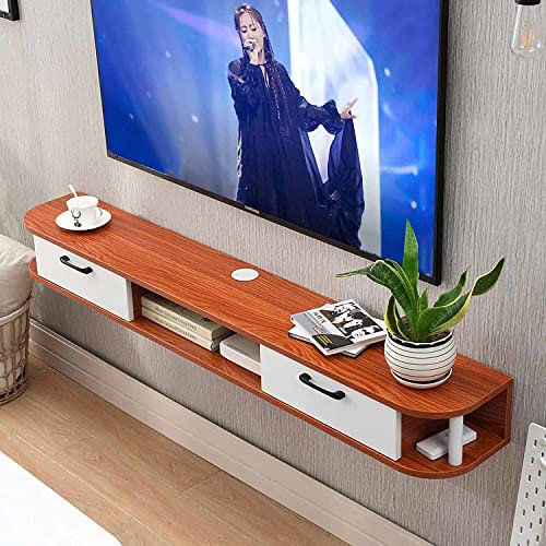 CENAP Hängende TV-Konsole, Multifunktions-Wand-TV-Schrank, Wand-DVD-/Blu-Ray-Player-Hintergrundständer, Satelliten-TV-Box, Kabelbox/D / 120 cm