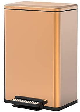 IRYZE Boîte à Ordures Poubelle La Corbeille Peut Rectangle en Acier Inoxydable, Fermeture Douce, légère et Portable, Poubelle, 50L 13Gal Corbeilles à Papier Poubelles