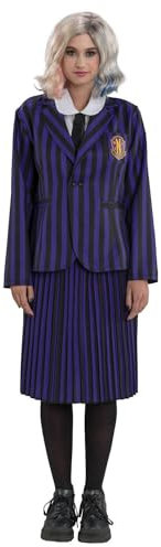 Chaks - Mercoledì uniforme scolastica Enid Sinclair, costume a 3 pezzi per adulti, vestito per Halloween e carnevale