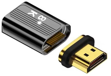 CY Adapter Magnetstecker 8K Typ-A HDMI 2.1 Stecker auf Buchse gerade Video Adapter für Laptop HDTV, HD-042-MF-HX