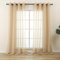 L.Z.E Gardine Beige für Wohnzimmer Fenster, Transparenter Vorhang mit Ösen Kurz, Sand Gardinen Vorhänge für Schlafzimmer Küche, 2er Set Leinenoptik Schiene Schals Durchsichtig Modern 175 cm
