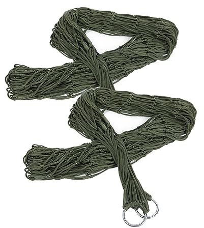 BESPORTBLE Hamac De Camping en Nylon 2pcs Lit Suspendu Portable en Maille pour Détente en Plein Air Couleur Armée Dimensions Idéal pour La Chasse Et Le Camping