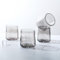 Gökotta Lot de 4 verres en cristal transparent martelé faits à la main | Verres à eau de luxe pour cocktails et whisky | Tasse de bar de qualité supérieure (360 ml, gris fumé)
