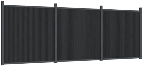 vidaXL Panel de Valla, Pared de Cerca Decorativa, Pantalla de Privacidad, Barrera para Jardín Patio Terraza Hogar, WPC Gris 526x186 cm