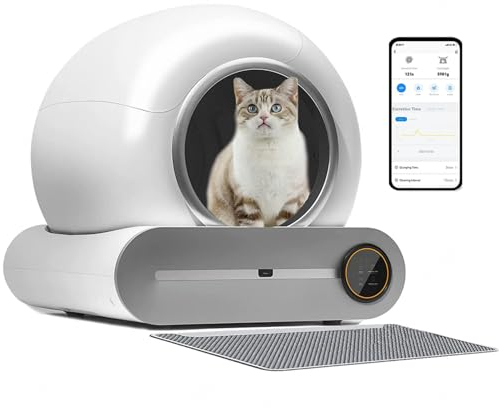 Bac A Litiere Chat Autonettoyante, Poubelle Litiere Chat /65l+9l Grande Capacité/éLimination des Odeurs/ContrôLe App, Litiere pour Chat Automatique pour Plusieurs Chats