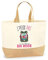 Sac flamant rose flemme J'peux pas | Cabas de Plage Courses Coton et Toile de Jute Idée Cadeau