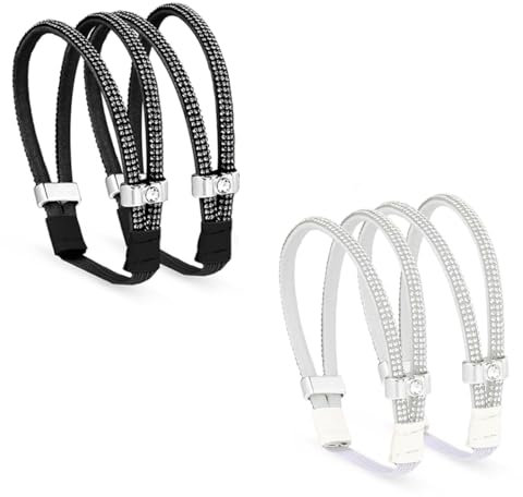 DILYUPE 2 Pares de Correas Zapatos Tacones, 2 Estilos de Cordones para Zapatos con Diamantes de Imitación para Tacones Correas para Zapatos Desmontables y Antisueltas para Sandalias de Tacones Altos
