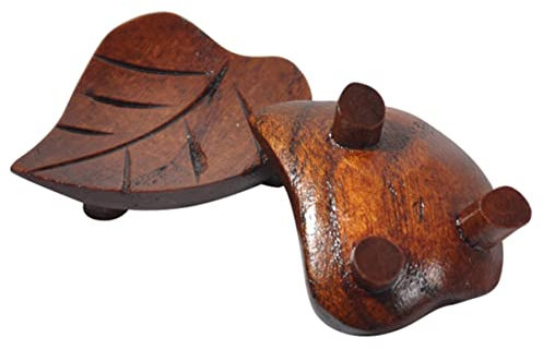 SHOWERORO 2pcs Heart Shaped Leaf Chopstick Holder Wood Multi-Purpose Chopstick Rest Creative Kitchen Dining Tableware Organizer for Forks Spoons