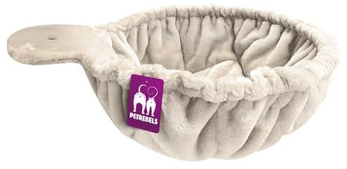 Petrebels Surface de couchage pour arbre à chat lavable, Ø 48 cm, pour Ø 12 cm à Ø 20 cm, avec fermeture éclair, couleur beige/crème