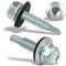 80 Stück Selbstschneidende Schrauben 5.5x25 mm Trapezblechschrauben Blechschrauben Schrauben Mit Dichtung Bohrschrauben Dachschrauben Mit Dichtscheibe Spenglerschrauben Selbstschneidend (Silber)