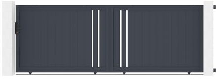 Casanoov Portail coulissant 4m GIONA H.140 aluminium gris