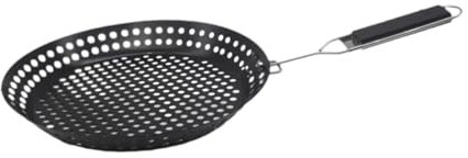 Fenteer Bratpfanne BBQ Grillplatte Durchmesser 30,5 cm Grillschale aus Eisen für Küchenutensilien Kochen Zuhause Camping