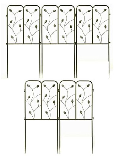 GMWARDDF Metalldraht Dekorative Gartenzaun 5 Pack, Tier Barriere Zaun Panel für Landschaft Patio Hof Im Freien, Abschnitt Lattenzaun