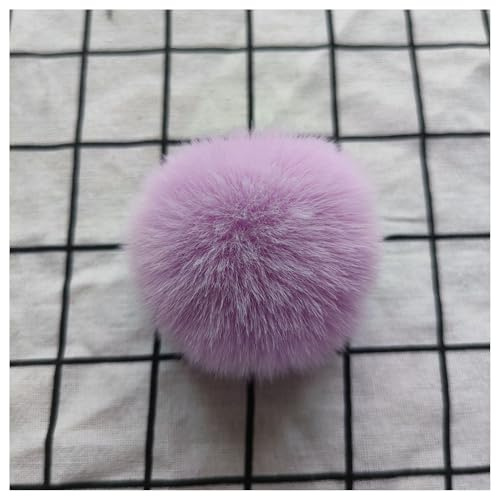 BrightGlow 20 Stück Kunstfell Bommel Pompons Kaninchenfell Bommel Weiche Pompons zum Basteln Kunstfell-Pom-Poms Flauschigen Plüsch Bälle DIY Pom Pom für Mützen Weihnachtsdekoration Lila 70mm