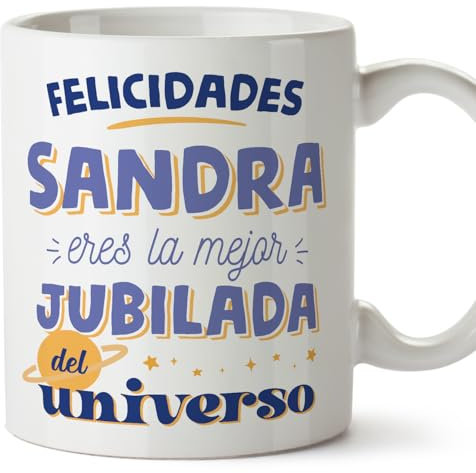 MUGFFINS Tazas Personalizadas para JUBILADA mujer - En Español - Mejor del universo - 11 oz / 330 ml - Regalo Personalizable original y divertido