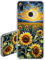 JEZSTHAI Custodia Compatibile con Huawei P Smart 2019 Cover Trasparente in Silicone Con Design Grafico,Ultra Sottile Antiurto Antigraffio Morbida TPU Protettiva Case,Girasole