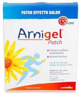 Arnigel Patch Collo - Cerotti Effetto Caldo 24 ore, Arnica montana 5 Patch | benessere di muscoli e articolazioni, cervicale, sollievo collo e spalle, per ginocchio e polso, arnica, artiglio del diavolo