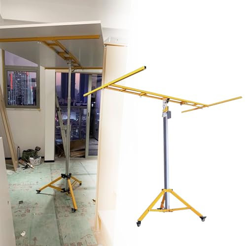 Oracra Plattenheber Trockenbau 12 Fuß Lange Plattenhebehilfe für Die Decke, Hochleistungs-Hebewerkzeug für Trockenbauplatten mit Rollen, Tragbarer Gipskartonheber, Plattenkranhalterung