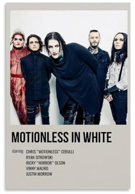 XQHMEP Motionless Poster in Whit Heavy Metal Band Poster Leinwand Wandkunst für Zuhause, Wohnzimmer, Schlafzimmer, Dekor, Gemälde, 20 x 30 cm, ungerahmter Stil