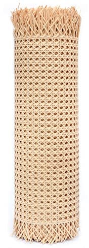 80cm Natural Bamboo Cane Rattan Roll, Pre-Woven Open Caning Fabric for Furniture, Chair Strapping, Storage Cabinet, Ceiling Use (Size: 40x200cm)