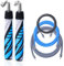Gewichtetes Springseil für Erwachsene - Hererope Austauschbares 1/2.7 kg, 1/1.8 kg, 1/0.9 kg Springseil - 360° Spin, verstellbare Länge, ergonomischer Ledergriff - Fitness, Gewichtsverlust