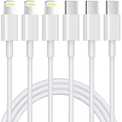 3Pack USB C to Lightning Cable 1M [Apple MFi Certified] iPhone Fast Charger Cable USB-C Charging Cord for iPhone 13/12/12 PRO Max/12 Mini/11/11PRO/XS/Max/XR/X/8/8Plus/iPad
