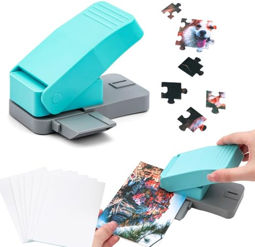 OTCRAFT Puzzle Maker Machine Cutter,Blue Jigsaw Puzzle Making Machine with 10 Adhedive Foams,for Arts & Crafts Make Jigsaw Puzzles Scrapbooking & DIY Puzzle Jigsaw Mini Tool