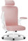 Daccormax Chaise Bureau, Chaise de Bureau Ergonomique avec Support Lombaire en Mousse Réglable, Fauteuil de Bureau Appui-tête Réglables, Accoudoirs Rabattables, Basculement à 135°, Siège 150kg,Rose