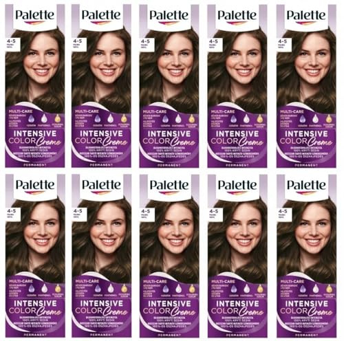 (Pack de 10) Palette Intensive Color Cream 4-5 (G3) Truffle Hair Color – Caja completa – con hoja de instrucciones en inglés