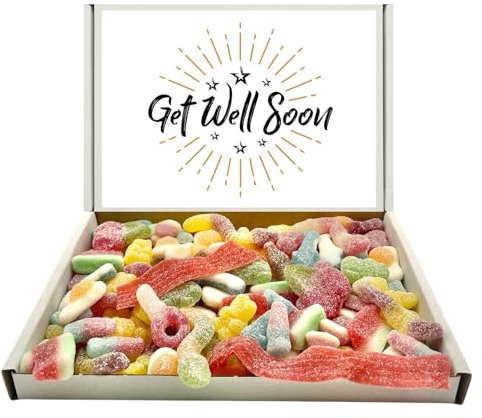 Get Well Soon Popular Quality Pick n Mix Sweets Letterbox Gift Selection 400g, Feel Good Pick Me Up Variety Assortment (Customisable 400g Fizzy Mix)