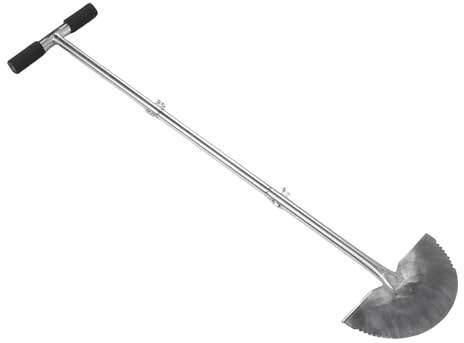 HUSHUI Edger Césped de Media Luna, Cortador de Acero Inoxidable con Mango No Deslizante y Placa de Pie para Pasarelas Jardines de Jardín