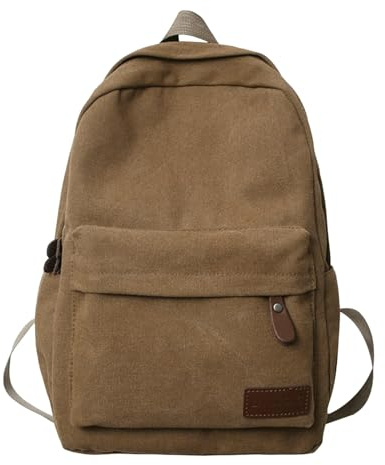 XYNM Schulrucksack Teenager Lässige Canvas Große Kapazität Schoolbag Outdoor Reisen Oxford Stoff Herren- Und Frauen -Rucksack Für Frauen-braun