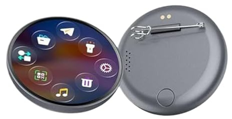 Pin digital – Gadget recargable con pantalla táctil, broche con pantalla de vídeo | para aficionados al anime, adolescentes, chicos y chicas, conciertos, festivales de música, eventos escolares y