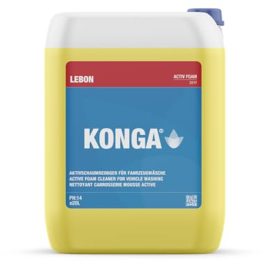 Konga Activ Autoshampoo 20L Yellow Snow Foam – gelber Schaum mit starkem Abperleffekt & Wachs | Hochkonzentrierter Aktivschaumreiniger für Hochdruckreiniger & Schaumpistole | Powerschaum fürs Auto