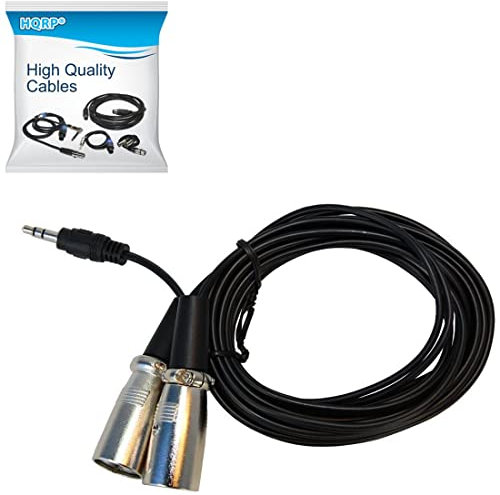 HQRP 1.8m Cavo 3.5mm a doppio XLR maschio compatibile con Behringer B2031A Studio, compatibile con M-Audio BX5a Monitors / BX5 D2