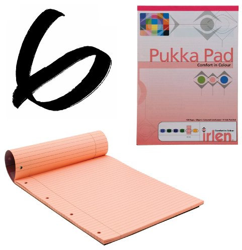 6x Rose Pukka Pad A4 80gsm Ruled With Margin 100 Pages 50 Sheets