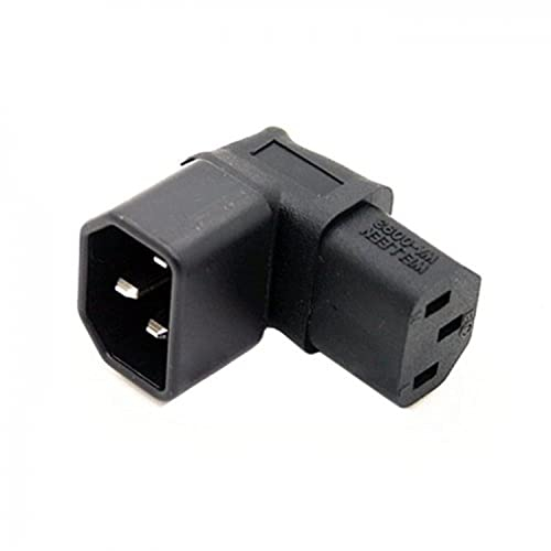 cablecc IEC maschio da C14 a direzione verso l'alto ad angolo retto da 90 gradi IEC femmina C13 Adattatore di estensione di alimentazione