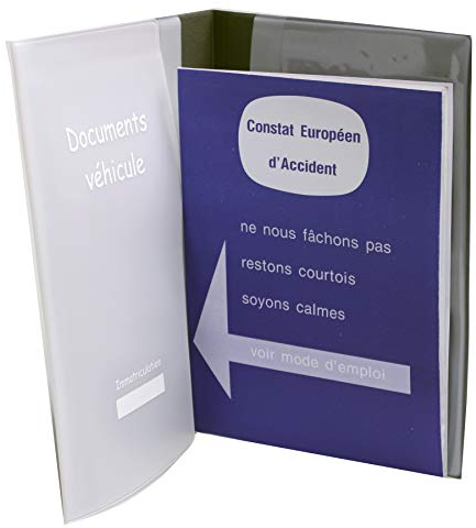 Auxence Porte Documents de Véhicule (Étui de Rangement Carnet d'Entretien, Carnet Constructeur, Constat Européen d'Accident), 23.8 x 18.8 x 3.3 cm