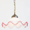 Lustre en laiton avec verre de Murano Blanc Rouge