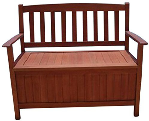 Truhenbank 2-Sitzer 120x60x90cm 120Liter Holz Eukalyptus FSC