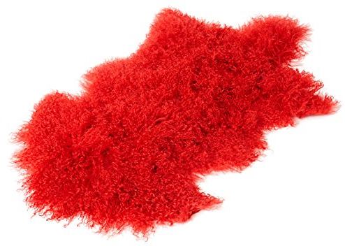 Reissner Lammfelle Naturform Tibetlammfell TP2 100x55cm Farbe hell rot JAY13