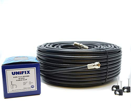 Sky Satellites Verlängerungskabel-Set, 10 Meter RG6 Satelliten-TV Koax-Kabel mit F-Stecker für Sky HD, Freesat und Virgin – weiß