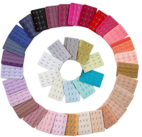 Hustar 20 Pcs Elastic 4 or 5 Hook Bra Strap Extenders Bra Extension for Women 4 Hooks