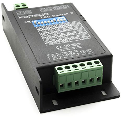 Planetitaly Centralina controller 3 canali controllo luci LED RGB strisce fari 12-24V dimmer convertitore DMX 512