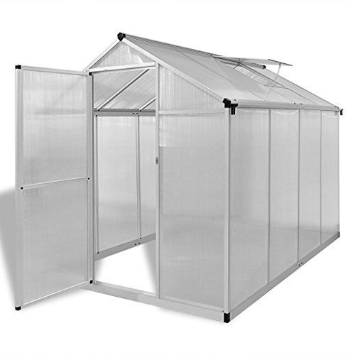 Tidyard Serra in Alluminio Rinforzato con Telaio di Base 4,6 m²,Serra da Balcone,Serra da Giardino-orto,Pianta,242 x 190 x 195 cm (L x P x A)