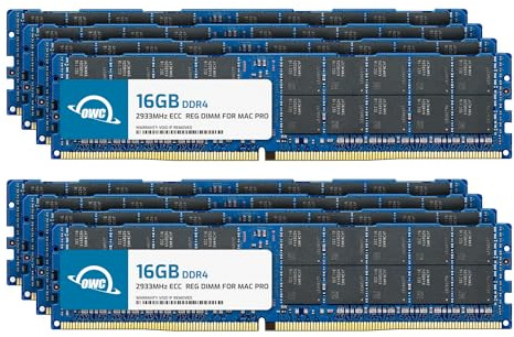 OWC - 128GB Memory Upgrade Kit - 8 x 16GB PC23400 DDR4 ECC-R 2933MHz RDIMMs für Mac Pro 2019 Modelle